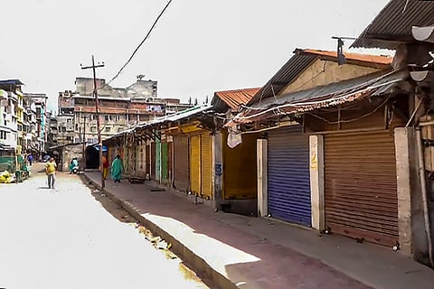 Deserted street in Manipur